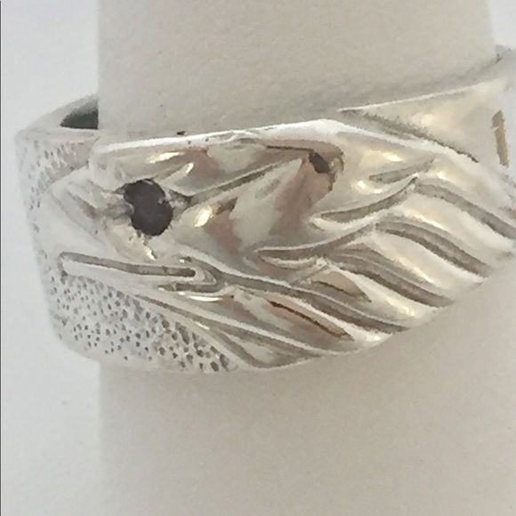NWT SS .925 Eagle ring, ruby eye, handmade by me - Picture 2 of 3